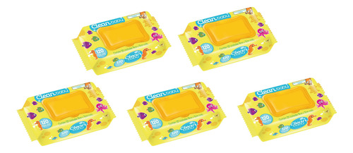 Toalhas Lenços Umedecidos Clean Baby Com Tampa - 05 Un C/120