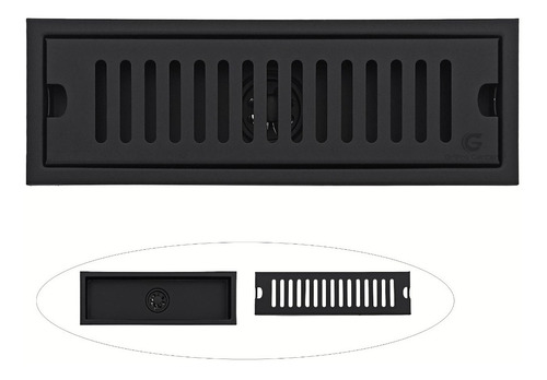 Imagen 3 de 5 de Rejilla De Piso Rectangular Tipo Ladrillo Negra De 30cm