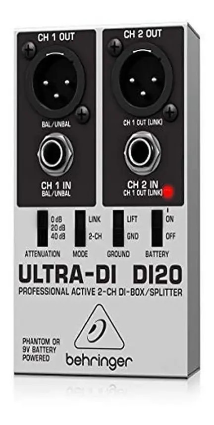 Di 2di Behringer Direct Box Ativo 2 Canais Di20
