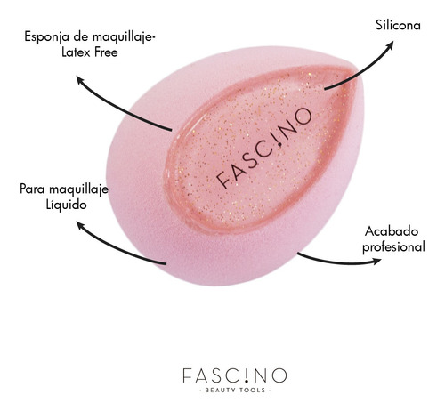 Imagen 3 de 7 de Esponja De Maquillaje Silicon Blender Latex Free Fascino