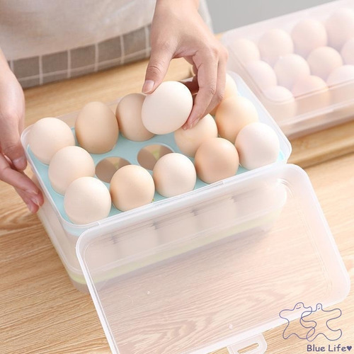 Huevera Con Tapa 15 Huevos Organizador Heladera Hermético