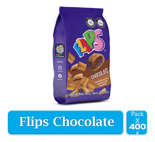 Cereal Relleno Flips Chocolate Bolsa X 400 Gr