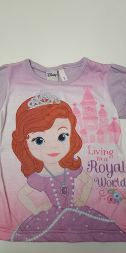 Remera Princesa Sofia Manga Corta Talle 2 Disney