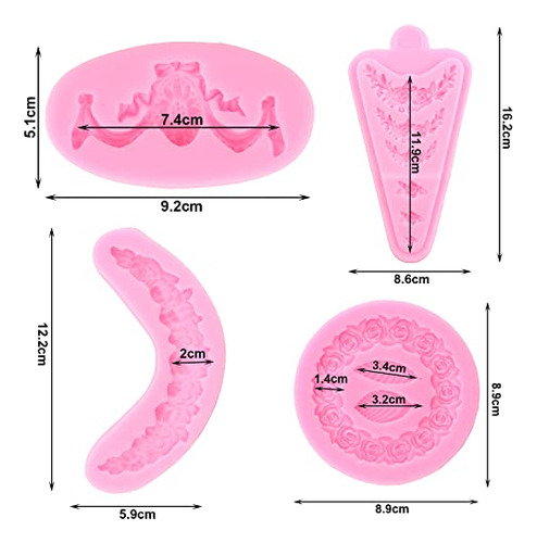 Moldes De Silicona Zixiang Con Forma De Corona De Rosas, Dis