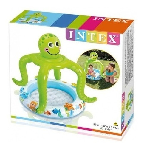 Imagen 4 de 6 de Pileta Inflable Infantil Con Techo Pulpo Intex 57115