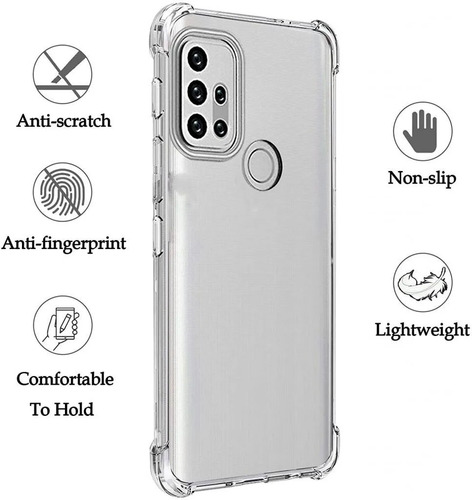 Imagen 6 de 7 de Funda Motorola Transparente Reforzada Todos Modelos + Vidrio