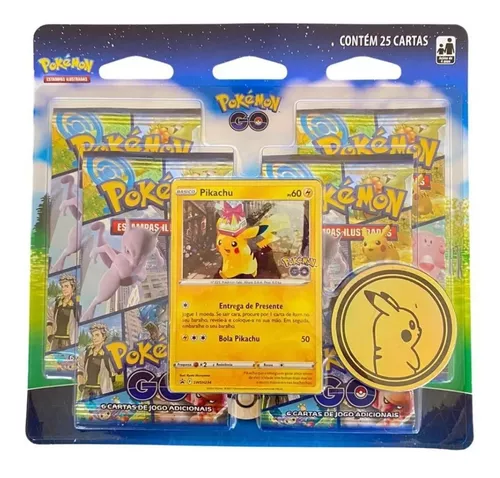 Jogo de Cartas Pokémon - Blister Quadruplo - Pokémon go - Pikachu - 25  Cartas - Copag em Promoção na Americanas