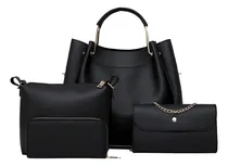 Comprar Set Bolsos Carteras Mujer 4 Piezas, Mod. Dama Inglesa, Negro