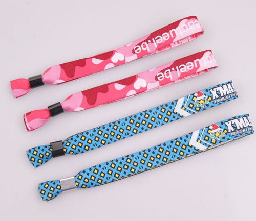 Imagen 2 de 4 de Pulseras Seguridad Poliester Full Print Doble Faz Pack 750u