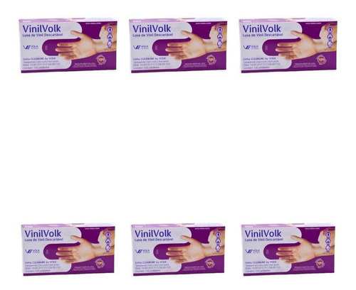 Imagem 1 de 1 de Volk Luvas P/ Proceds Vinil Trasp S/amido P C/100 (kit C/06)