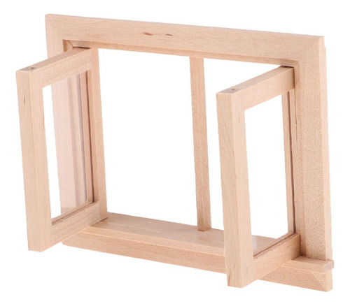 1/12 Muebles De Ventana De 2 Paneles Accesorio De Bricolaje