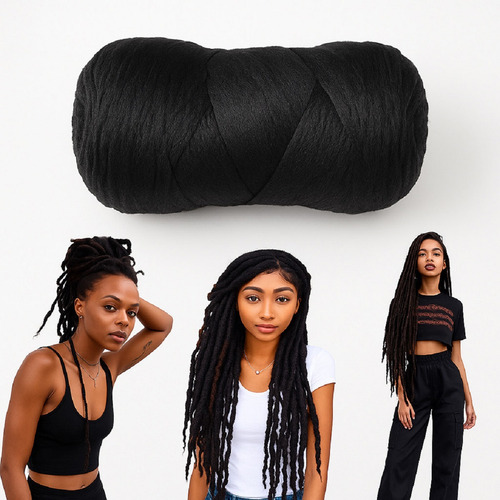 Kit 3 Rolos Fio Panamá Importado Para Tranças Box Braids 80g Preto