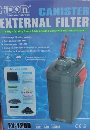 Filtro Canister De 4 Canastas 1200l/h 28 Watts