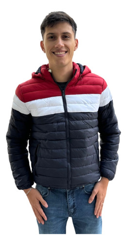 Campera Hombre Abrigo Inflable Combinada