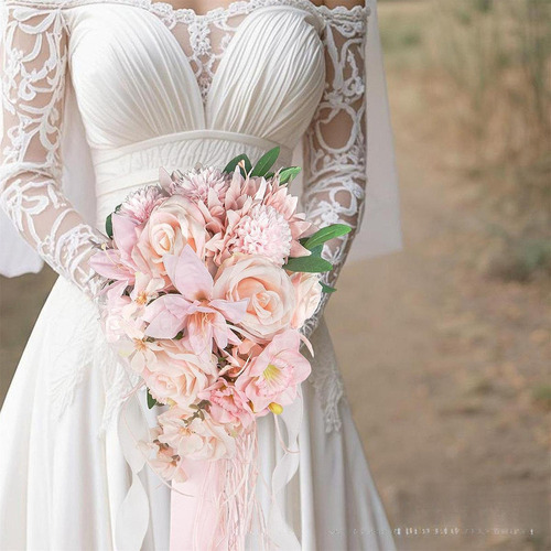 Boda De Novia Bouquet Flores Artificiales Flor De Mano De