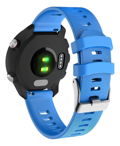 Pulseira Compatível Com Garmin 645 Music + Pelicula Vidro Cor Azul-claro Largura 20 Mm