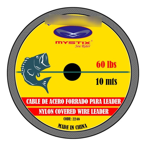 Cable De Acero Para Pesca Mystix 60lbs X 10mts