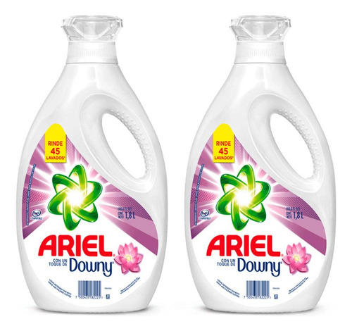 Ariel Power Liquid Detergente Liquido Toque Downy 2 X 1,8 L