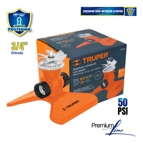 Aspersor Base Metálica, Con Aspas De Aluminio 10329