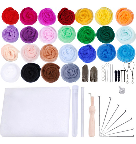 Kit De Feltragem Colors Yarn 25 Fibre For Needle Kit Set Off