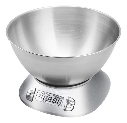 Báscula Digital De Cocina Con Cuenco Extraíble De 2.5 L, .