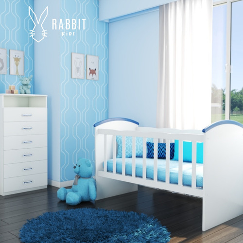 Cuna Fija Tradicional Barrotes P/ Colchón 60x120 Rabbit Kids