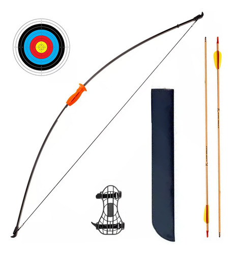 Arco Flechas 12 Lb Juvenil Completo Cubrebrazo Carcaj Blanco