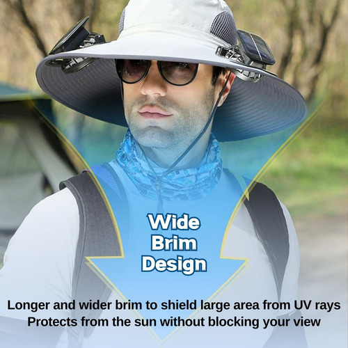 Sombrero De Pesca Al Aire Libre Con Ventilador Solar