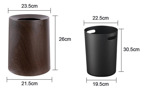 Papelera De Grano De Madera, Papelera De Moda, Cesta Nogal