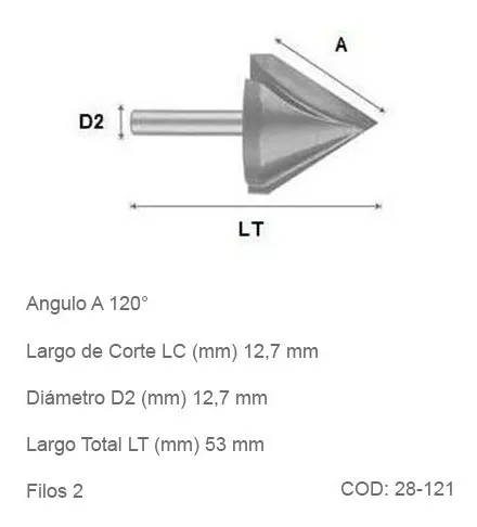 Fresa recta de corte de 1 mm de diámetro y 7 mm de largo de corte