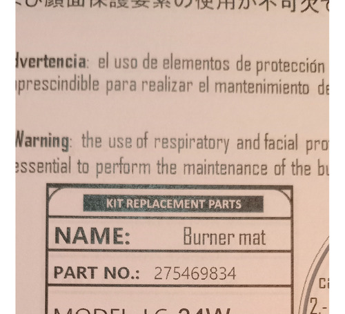 Burner Mat Lc-34w