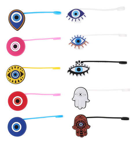 10 Fundas Protectoras Con Forma De Pajita Evil Eye De Estilo