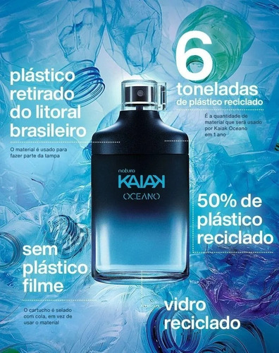 Imagem 2 de 4 de Colônia Kaiak Oceano Masculina 100ml - Natura