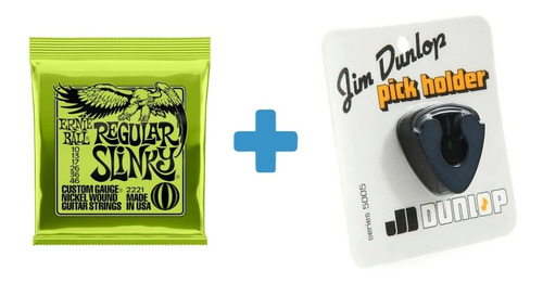 Cuerdas Guitarra Ernie Ball Regula + Porta Uñetas Dunlop