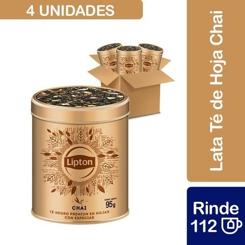 4 Tarros Lipton Té Chai Granel 95 G