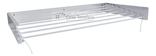 Varal Magico 7 Varetas Em Aluminio 120 Cm Retratil  Flexivel Cor Branco
