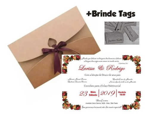 Imagem 1 de 5 de 100 Convites De Casamento Rusticos Vários Modelos Personaliz