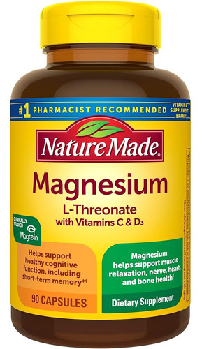 Nature Made Magnesium L-threonate With Vitamin C & Vitamin D