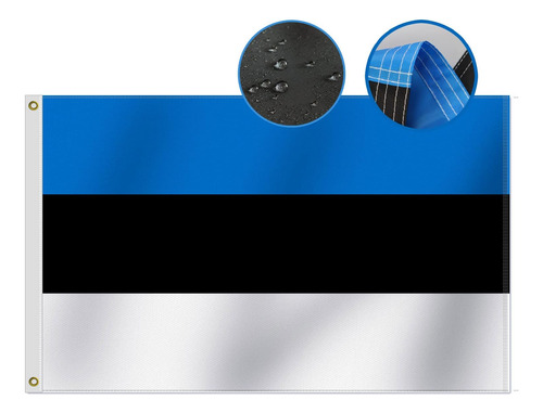 Bandera De Estonia Resistente De 3 X 5 Pies, Nailon Oxford 2