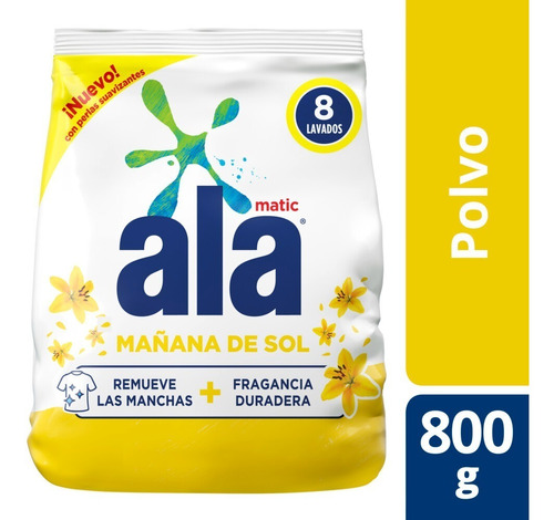 Jabon En Polvo Ala Multiaccion Matic Sol Con Vivere X 800 Gr