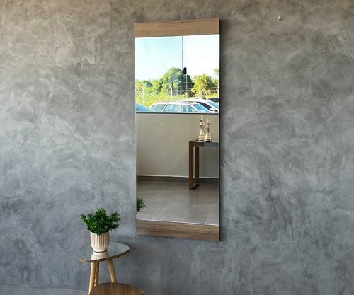Espelho Grande Parede Chão Slim Wood - Demoglass A 150 X L60 Moldura Freijó