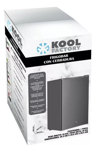 Frigobar Con Cerradura Kool Factory Df1 11s 3.3 Pies Gris
