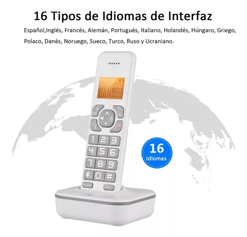  Teléfono Inalámbrico, Teléfono de mano inalámbrico digital  Teléfono de mano libre Intercomunicador Teléfono de llamadas manos libres,  100-240V.(blanco) : Productos de Oficina