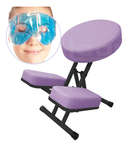 Cadeira Kneeling Chair Postural, Meditação Máscara Gel Olhos