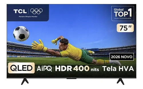 Smart TV TCL 75 Polegadas QLED 4K P7L WiFi Bluetooth Google TV HDR10+ 120 Hz VRR AIPQ 75P7L