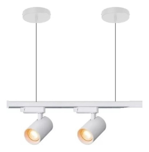 Lámpara Colgante Tipo Riel 50cm Con 2 Foco Riel Led 10w 220v