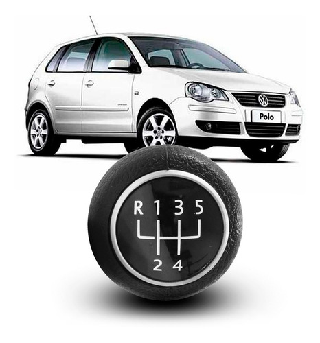 Imagem 1 de 4 de Bola Cambio Polo Hatch Sedan 06 07 08 09 10 11 Preta Manopla