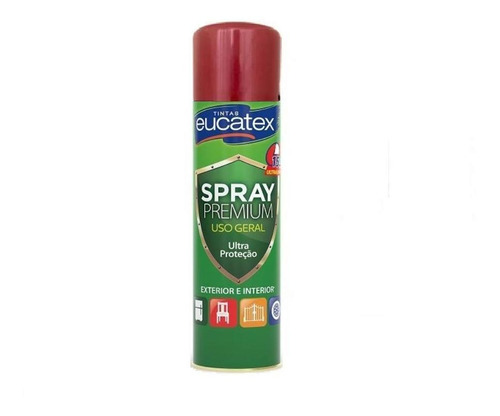Tinta Spray Premium Metalizado Vermelho 400ml  Eucatex