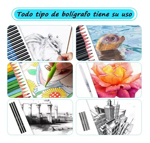 Colores Lápices Kit Dibujo 228pcs, Set De Arte Profesional