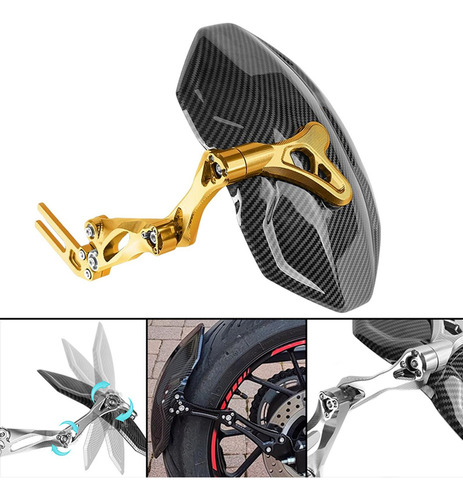 Guardabarros Trasero Portátil Para Motocicleta, Dorado